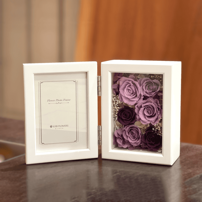 ホワイトフォトフレーム #13380 – GINZA SOBI FLOWERS
