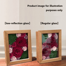 Load image into Gallery viewer, My love flower 2 pets plan Cherry wood glass frame #13222
