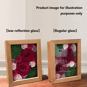 My love flower 2 pets plan Cherry wood glass frame #13222