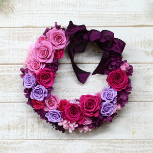 Wreath 18+ roses リース18+輪アレンジメント #12426