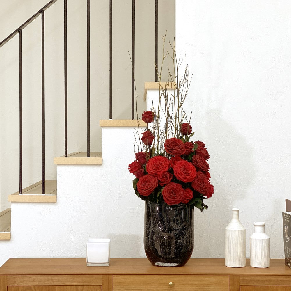 Henry dean vase with passionate roses #12536 – GINZA SOBI FLOWERS