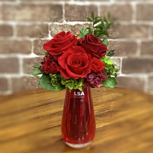 British brand LSA vase with 5 roses #13191