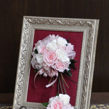画像をギャラリービューアに読み込む, Antique look frame with easel and mini bouquetアンティーク風フレーム　イーゼル・ミニブーケ付 #16500
